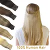 Lace Wire in Hair Human Straight Fish Line Natural Fusion with Clips Weft For Women 230807