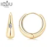 Hoop Huggie IOGOU Boucles d'oreilles pour femmes Argent 925 Réel D Couleur 25mm Diamant Tendance Drôle Anniversaire Bijoux 230808