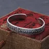 Bangle Vintage Zilveren Kleur Stamper Scepter Voor Mannen Vrouwen Mysterieus Symbool Mantra Unisex Sieraden