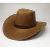Chapéu de cowboy da moda ocidental camurça falsa ao ar livre grande guarda-sol masculino chapéu de equitação imitação de couro adulto