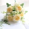 Dekorativa blommor 5st Rose Artificial Silk Fake Flower Valentines Day Gift Mariage Wedding Home House Decoration Flores Artificiales