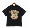 Modekläder tees hip hop tshirts 23ssrhude mäns tryckt populära par sommar runda hals trend märke kort ärm t-shirt streetwear toppar sportkläder