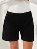 Damen-Shorts, Damen-Jeans im Used-Look, hohe Taille, zerrissene Jeans mit ausgefranstem Saum und Taschen, lässige kurze Sommerhose