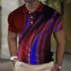 Polos Polos Print Polo 3D Prosta koszula Summer Lapel T-shirt krótkie rękawy swobodny topy premium męskie ubrania uliczne