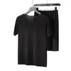 Men's Sleepwear 2 Pcs/Set Fabulous Underwear Sets Pullover Basic Close-fitting Two-piece Summer Men Nightclothes