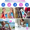 Water Bottles AJOYOUS 1000ML Bottle Straw Noozle Motivational With Time Marker Leakproof Sports Gym Camping Tour Kitchen