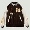 Herenjassen Hip Hop Furry Bee Letters Borduurwerk Baseball Jacket Mens Streewear Harajuku Casual Loose Bomber Varsity Jackets Unisex Fashion 230807