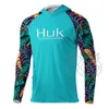 Andere sportartikelen HUK Fishing T-shirt hooded Fishing Shirt Men Long Sleeve Uv Protection 50 Fishing Shirts Apparel Outdoor Clothing Roupa De Pesca 230807