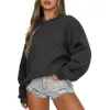 Sweat-shirts légers à manches longues mignons pour femmes col rond grande taille pull surdimensionné hauts graphiques chemisiers amples