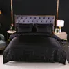 Beddengoed sets Satijn Dekbedovertrek Twin Volledige Queen King Size Blauwe Strepen Super Zachte Gezellige Beddengoed Quilt Luxe Set 230808