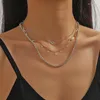 Pendanthalsband Multi-Layer Zircon Necklace Set for Women Trendy Crystal Party Star Tassel Jewelry Wedding Engagement Presents Gold Color