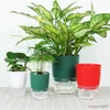 Planters Pots Pot Bunga Otomatis Menyerap Air Pot Bunga Plastik Lapisan Ganda Transparan Untuk Taman