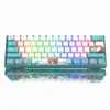 Womier WK61 Mechanische Tastatur, RGB-Gaming-Tastatur, Hot-Swap-fähig, blaues Meer-Design mit PBT-Tastenkappen für Windows-PC-Gamer HKD230808