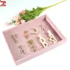 Jewelry Boxes Rack Display Pink Velvet Cloth Window Necklace Ring Props HighEnd Free Combination 230808