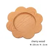 Plates Solid Wood Plate Flower Dessert Fruit Ins Wind Cute Creative Walnut And Cherry Friendly Serving Trays Tableware 20cm