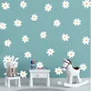 Väggklistermärken Selfadhesive Decorative Wallpaper Cartoon White Flowers Home Decor for Girl Room Ins Bedroom Diy Art Mural 230808