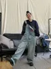 Jeans femme HOUZHOU Vintage Kpop Baggy Hippie Denim salopette femmes Harajuku coréen Streetwear surdimensionné combinaisons pantalon Cargo ample