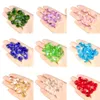 Prisms 50PCS 14mm 2 Holes Crystal Octagonal Beads Prisms Chandelier Parts Pendant Glass Loose Bead Curtain DIY Jewelry Wedding Decor 230807