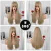 Синтетические парики сексуальный блондин парик с челкой Длинной прямой пепел для женщин с теплостойкой ежедневной вечеринки косплей поддельные волосы 230807
