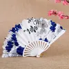 Chinese Style Products Chinese Style Retro Flower Painting Folding Fan Faux Silk Handheld Fan Wedding Party Dance Fan Props Home Crafts Decorations R230810