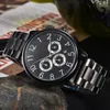 41mm stainless steel watch classic design style Luxury Fashion Black Silicone Watches steel belt Large dial men quartz watch wholesale