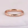 Klusterringar droppar polerad ring för kvinnor autentiska S925 Sterling Silver Lady Jewel Girl Girl Birth Rose Gold Color Clear CZ