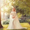 Maternity Dresses New Elegence Pregnancy Photography Dress Shoulderless Maternity Shoot Dresses 2020 Cloak Maxi Gown For Pregnant Women Photo Prop HKD230808