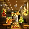 Christmas LED Light Snowflake Santa Hanging Sucker Lamp Window Ornaments Decoration for Home Xmas 2023 Navidad New Year Decor L230620