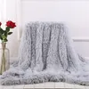 Blanket 30 Long Hair Solid Color Pillowcase Coral Fleece Plaid for Sofa Single Queen King Size 230808