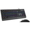Rapoo V185 Wired Keyboard and Mouse Set 104-key Mechanical for Gaming Cool Color Mixing Backlight Systems Wearproof Black HKD230808