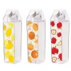 Top All-match Plastic Clear Milk Carton Shaped Water Bottles Portable Drinking Sports Milk Cups Water Bottle with Lid