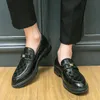 Retro Fashion Green Elegant Man Dress Shoes Slip-on Leather Shoes for Men Low-heel Formal Shoes 2023 Zapatos De Hombre Vestir
