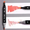 Markörer 24303640486080 Färger Markör Bursh Pen Highlighter Double Head Set Ritning för Artist Korean Stationery Art Supplies 230807