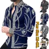 Mäns avslappnade skjortor Retro Men's Shirts Casual Shirts Light Luxury Pattern Printing Långärmad toppar Herrkläder Cardigan Shirt XS-8XL 230807