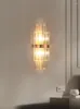 Wall Lamp Copper Light Luxury Crystal Bedroom Bedside Living Room TV Stairs Aisle