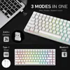 Royal Kludge RK84/RKG68 Teclado mecánico de tres modos Inalámbrico Bluetooth RGB Retroiluminación BT5.0/2.4G/Teclado de jugador de intercambio en caliente con cable HKD230808