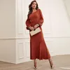 Casual Dresses Women Elegant Maxi 2023 Spring Autumn Square Neck Puff Long Sleeve Solid Turkish Evening Party Robe Vestidos