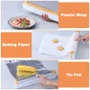 Other Kitchen Tools 2 in 1 Food Film Dispenser Magnetic Wrap With Cutter Storage Box Aluminum Foil Stretch Accessories 230807