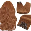 Spets Full Shine Human Hair Clip in Balayage 7st 120g Dubbel inslag för kvinna 230807