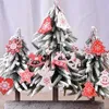 クリスマス木製ペンダントスノーフレーククリスマスツリーハンギングオーナメントホームギフト用のクリスマスデコレーション木製ボックスカラーペインティングl230620