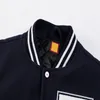 męska odzież zewnętrzna płaszcz kurtki mężczyzn men varsityl kurtka zagęszczone litery Flokowane jesienne zima ciepła kurtka Kobiety High Street Fashion Sport Casual Loose Top