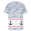 メンズTシャツ航海アートTシャツhanddrawn水平ボーダーロープチェーン3D印刷特大の短袖ポリエステルラジュク