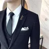 Ternos masculinos estilo coreano requintado terno de negócios de botão único masculino fino formal social conjunto de vestido casual com 3 peças