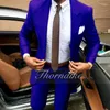 Abiti da uomo Thorndike 2023 Custom Royal Blue Abito a 2 pezzi Vestibilità comoda con risvolto con risvolto Smoking da ballo