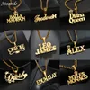 Charms Customized Names Pendant Necklace Stainless Steel Personalized Jewelry Cuban Thick Chain for Men Women Detachable Necklace Gift 230808