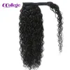 Lace tail Human Hair Wrap Around Straight Curly Water Wave Kinky 30 Inch Long Natural Color 230807