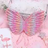 Rainbow Kids Butterfly Wings Tanzkleidung Kostüm für Mädchen Kinder Dress -up Flügel und Feen -Zauberstab Stickzzzzz