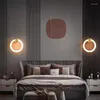 Wall Lamp Modern Brass LED Lights Acrylic Ring Bedside Sconce Aisle Corridor Stairs Foyer 3 Color Temperature Dimming