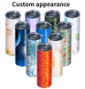 USA CA Warehouse Custom Diy Double Wall 20oz Blank Stainless Steel Sublimation Tumbler Straight With Lid And Straw