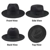 Wide Brim Hats Bucket Breathable Solid Color Classic Black Elastic Fedora Hat Unisex Wool Felt Jazz Elegant Men Women Panama Trilby Cap 230808